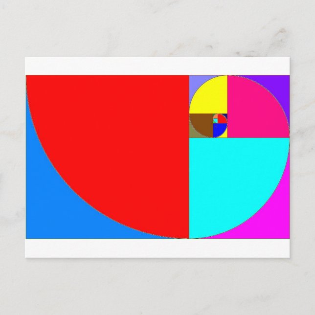 Cartão Postal fibonacci espiral (Frente)