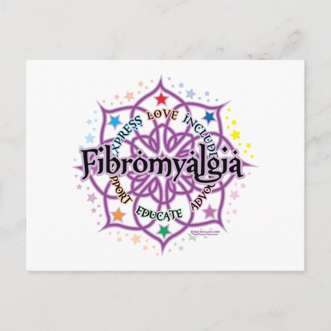 Cartão Postal Fibromialgia Lotus (Frente)
