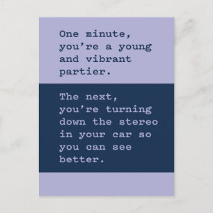 Cartão Postal Ficar Velho Aniversário: abaixar o som para ver