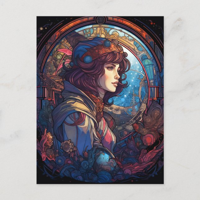 Cartão Postal Ficção científica Fantasy Ficha científica Arte Sc (Frente)