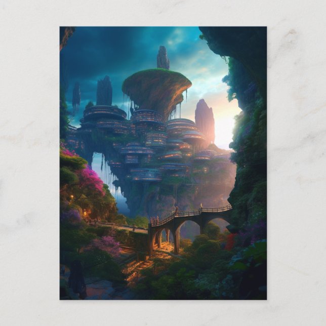 Cartão Postal Ficha científica Paisagem urbana Sci Fi (Frente)