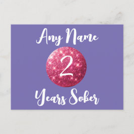 Cartão Postal Ficha de aniversário de Sobriedade personalizada, 