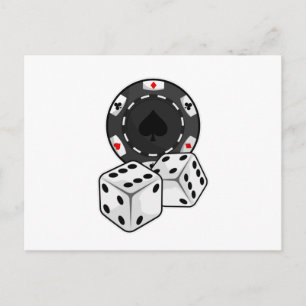 Cartão Postal Ficha e Dados para Poker