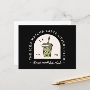 Cartão Postal Ficheiro de amantes de latte de matcha fatiado sit