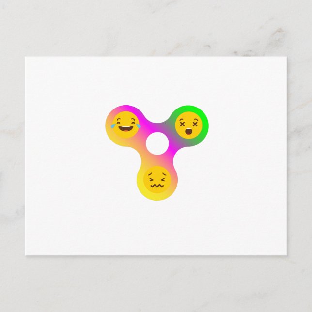 Cartão Postal Fidget Spinner Emoji's Engraçado Gift (Frente)