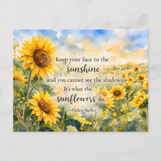 Cartão Postal Field of Sunflowers – Watercolor Sunflower