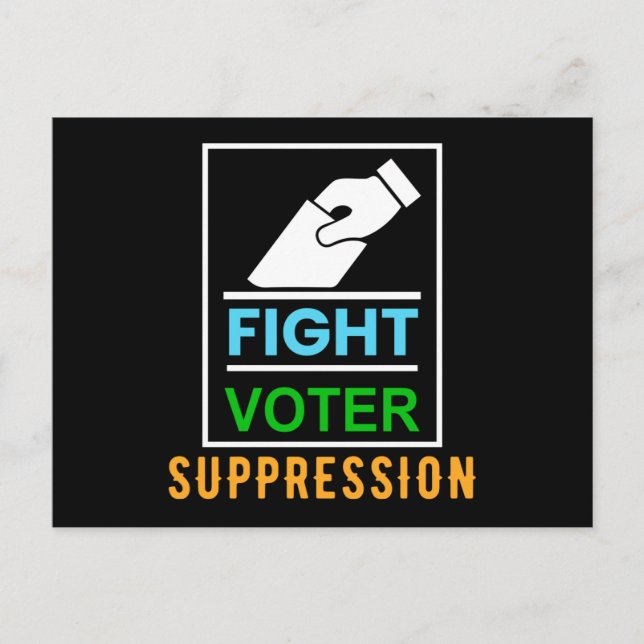 Cartão Postal Fight Voter Suppression - Election Design (Frente)