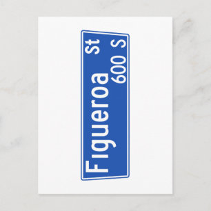 Cartão Postal Figueroa Street, Los Angeles, CA Street Sign