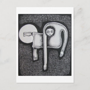Cartão Postal Figura Angular e Círculo Branco por Hassan Wahba