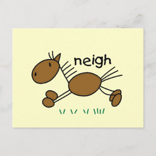 Cartão Postal Figura camiseta e presentes da vara do cavalo