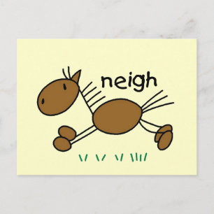 Cartão Postal Figura camiseta e presentes da vara do cavalo