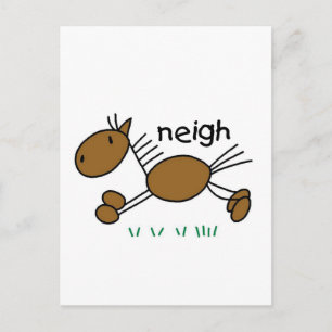 Cartão Postal Figura camiseta e presentes da vara do cavalo