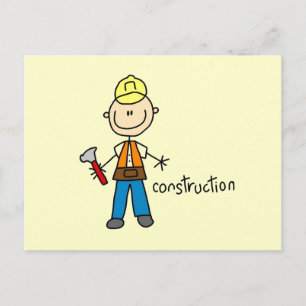Cartão Postal Figura de Construção em Bastão