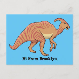 Cartão Postal Figura de desenho animado do dinossauro do parasau