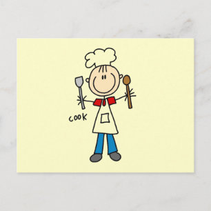 Cartão Postal Figura de Palito Cozinheiro