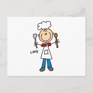 Cartão Postal Figura de Palito Cozinheiro