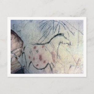 Cartão Postal Figura de uma égua grávida com uma marca paralel