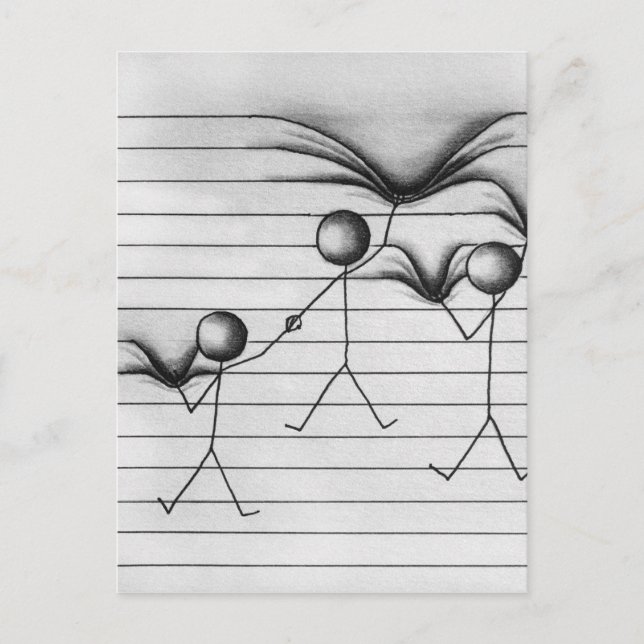 Cartão Postal Figura desenho da vara da suspensão em linhas (Frente)