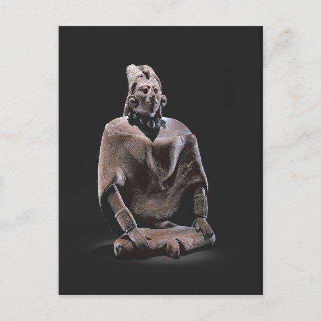 Cartão Postal Figura do rei maia sentado em Isle of Jaina (Frente)