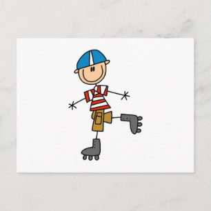 Cartão Postal Figura do Roller Skating Stick
