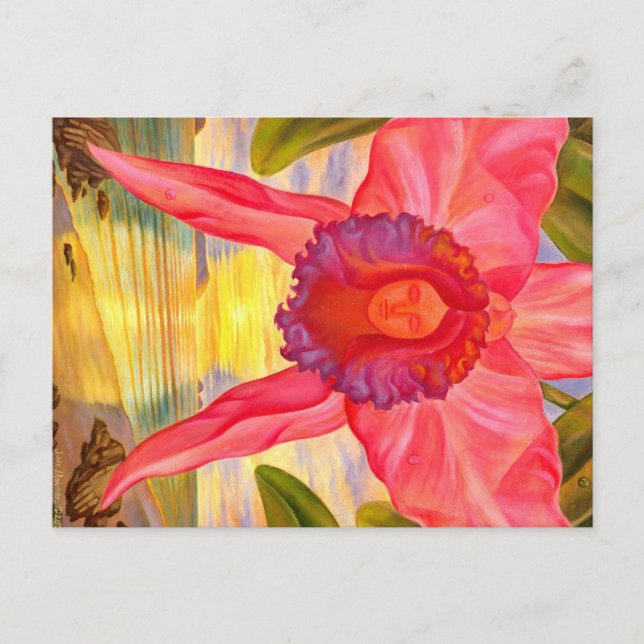 Cartão Postal Figura feminina na orquídea - Cartão-postal (Frente)