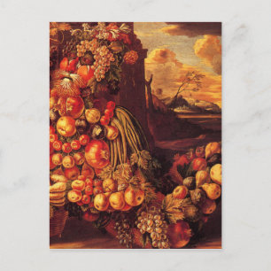 Cartão Postal Figura sentada do Verão por Giuseppe Arcimboldo