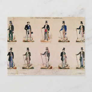 Cartão Postal Figuras de várias profissões