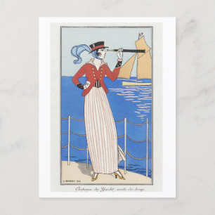 Cartão Postal Figurino de Arte Fina de Yacht nº 164, de Barbier