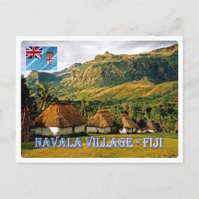 Cartão Postal Fiji - Aldeia Navala - (Frente)