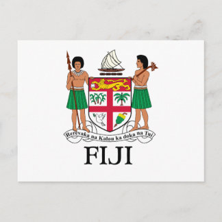 Cartão Postal FIJI - emblema/bandeira/brasão/símbolo