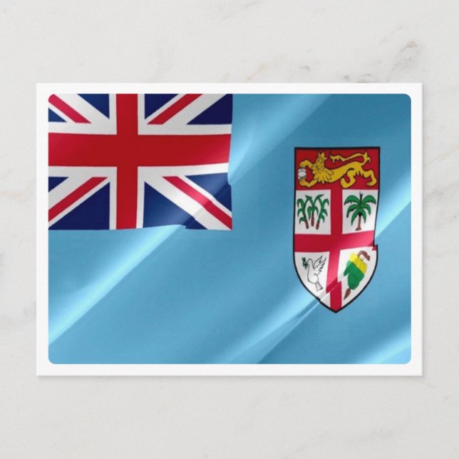 Cartão Postal Fiji - Sinalizador acenando - (Frente)