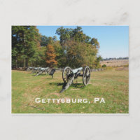 Fila de canhões no campo de batalha de Gettysburg