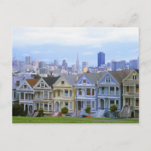 Cartão Postal Fila de casas vitorianas