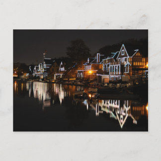 Cartão Postal Filadélfia Boathouse Row Ao Sunset