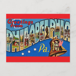 Cartão Postal Filadélfia Colorida Vintage