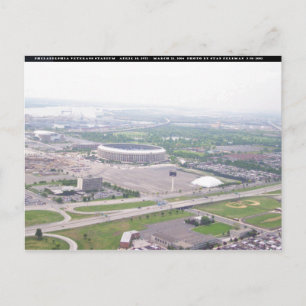 Cartão Postal Filadélfia PA Veteranos Stadium Vista Aérea