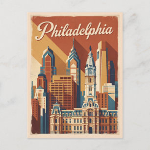 Cartão Postal Filadélfia Pensilvânia Viagem Vintage
