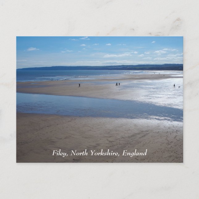 Cartão Postal Filey Beach, North Yorkshire, Inglaterra, Postcard (Frente)