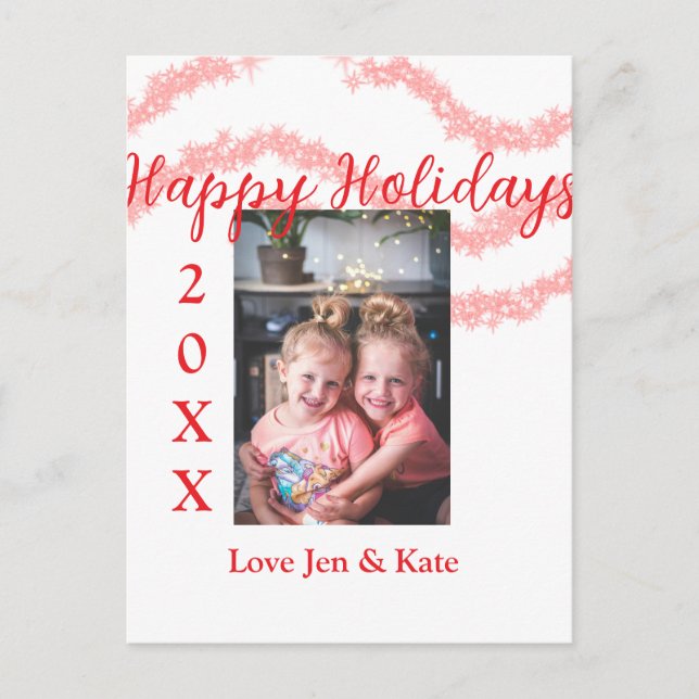 Cartão Postal Filhos da família das crianças reluzentes vermelho (Frente)