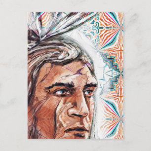 Cartão Postal Filhote antiga e padrão fractal