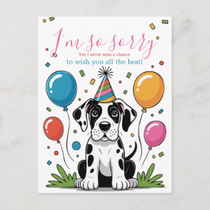 Cartão Postal Filhote de Dogue Alemão de Aniversário