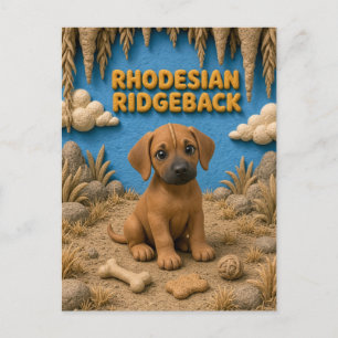 Cartão Postal Filhote de Rhodesian Ridgeback Fofo, Cachorro Bebê