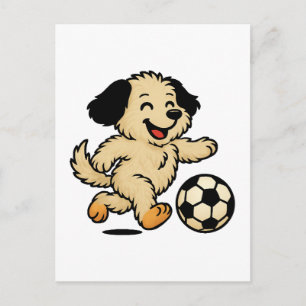 Cartão Postal Filhote jogando futebol