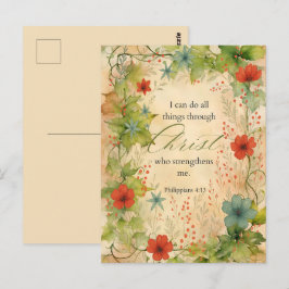 Cartão Postal Filipenses 4:13 Posso Todas as Coisas Botânica Vin