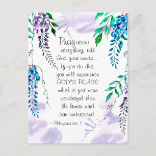 Cartão Postal Filipenses 4:6-7 Ore por Tudo