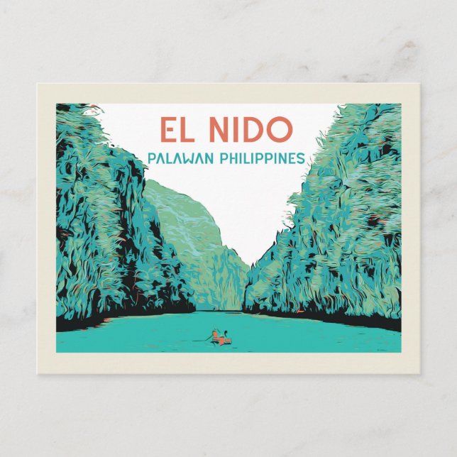 Cartão Postal Filipinas, El Nido Palawan maravilha da natureza (Frente)