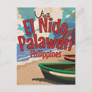 Cartão Postal Filipinas, El Nido, Poster de viagens Palawan.