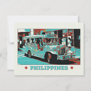 Cartão Postal Filipinas, jeepney icônico em Manila