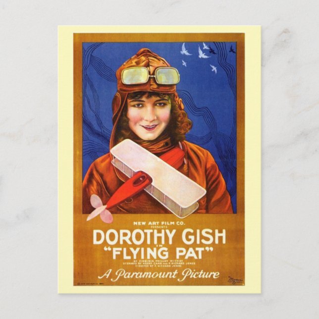 Cartão Postal Filme Flying Pat 1920 (Frente)