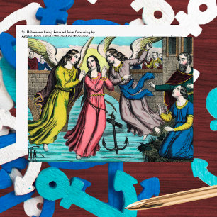 Cartão Postal Filomena sendo resgatada do afogamento